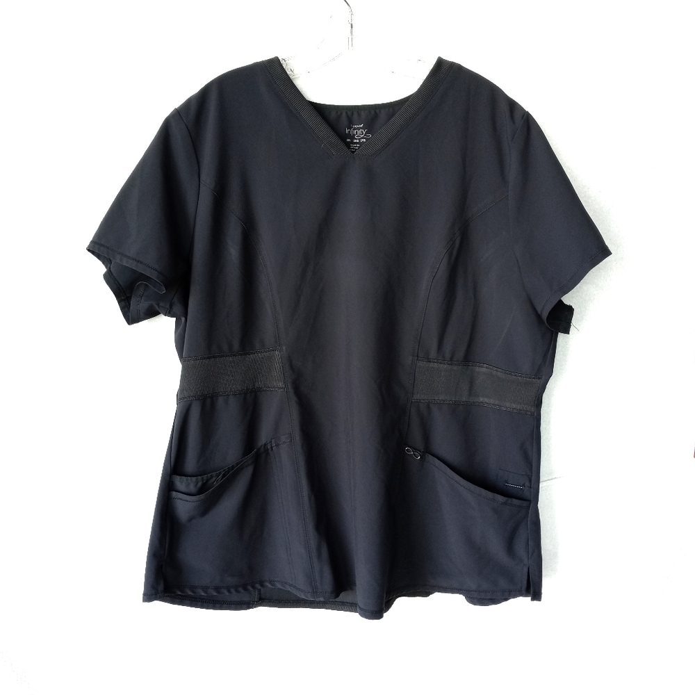 💜  Cherokee Infinity Pewter Gray Scrub Top